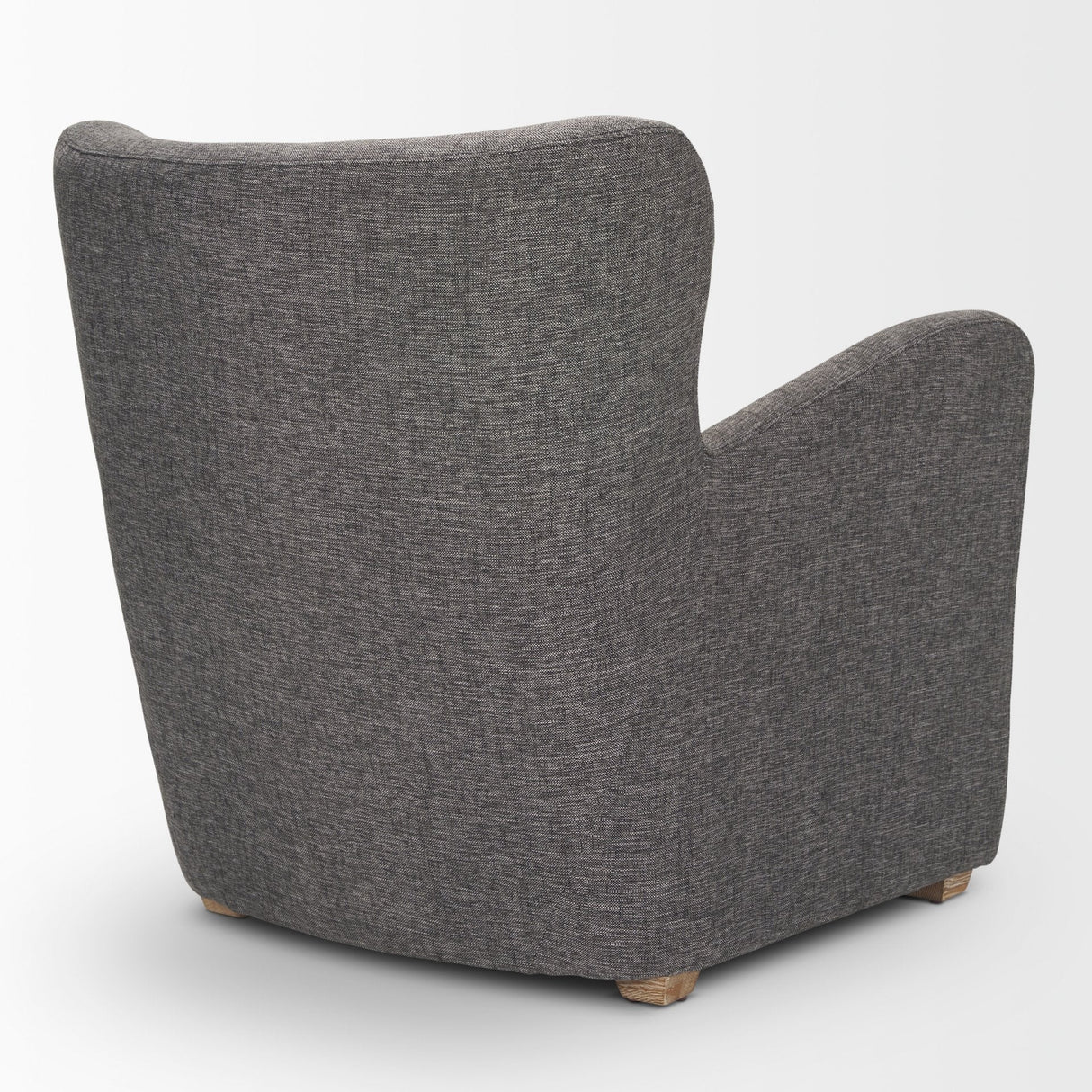 Dunstan Accent Chair Upholstered Gray Twill Fabric and Medium Brown Wood Feet by Mercana at Eve Furniture