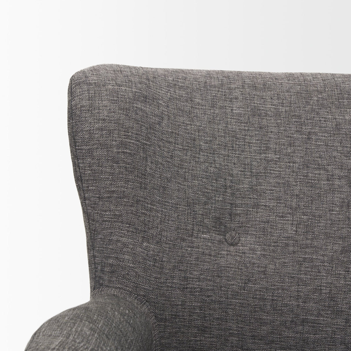 Dunstan Accent Chair Upholstered Gray Twill Fabric and Medium Brown Wood Feet by Mercana at Eve Furniture