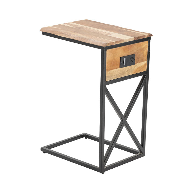 Dunwell Brown/Black Accent Table by Crestview at Eve Furniture