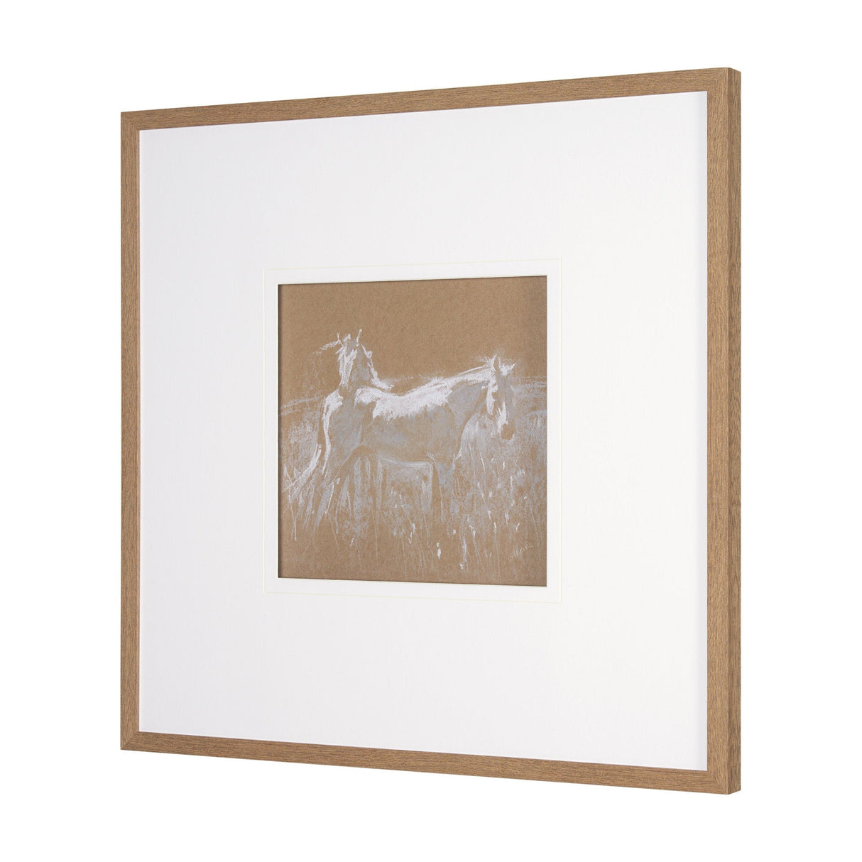 Duo II Horses by Mercana Studio a Framed Art Print Matted under Glass by Mercana at Eve Furniture