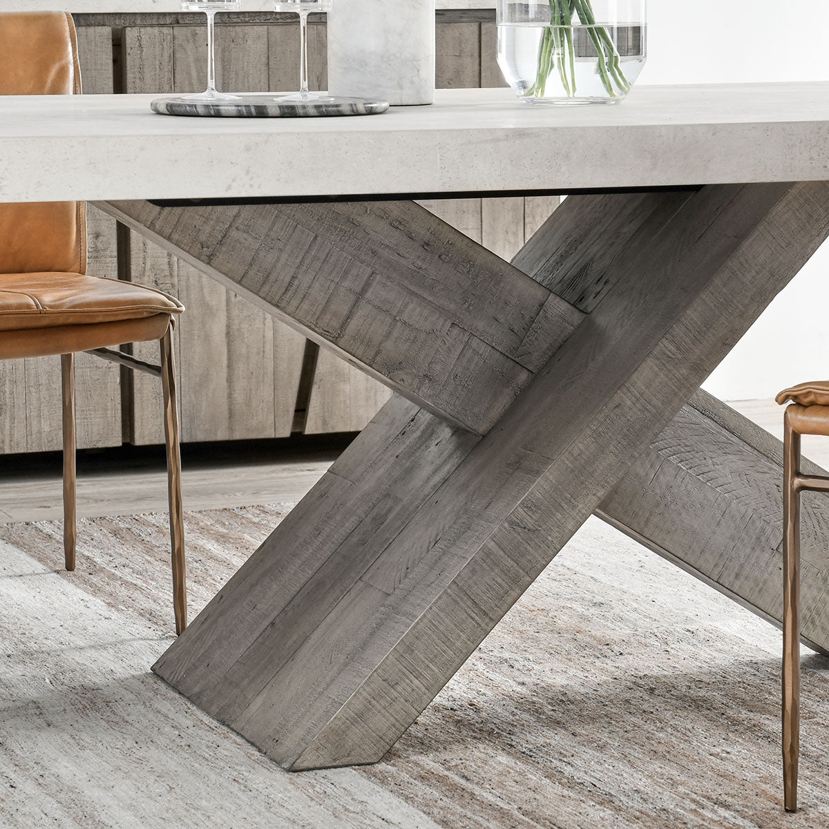 Durant Distressed Gray/Weathered Chalk Dining Table by Classic Home at Eve Furniture