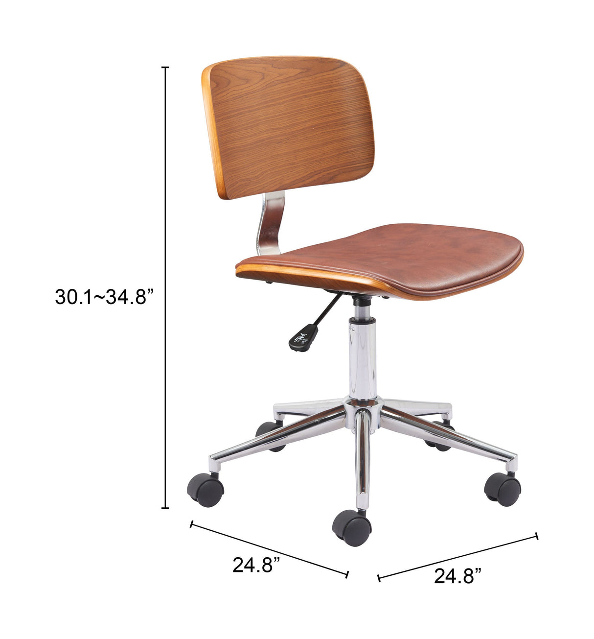 Duravel Brown Office Chair by Zuomod at Eve Furniture