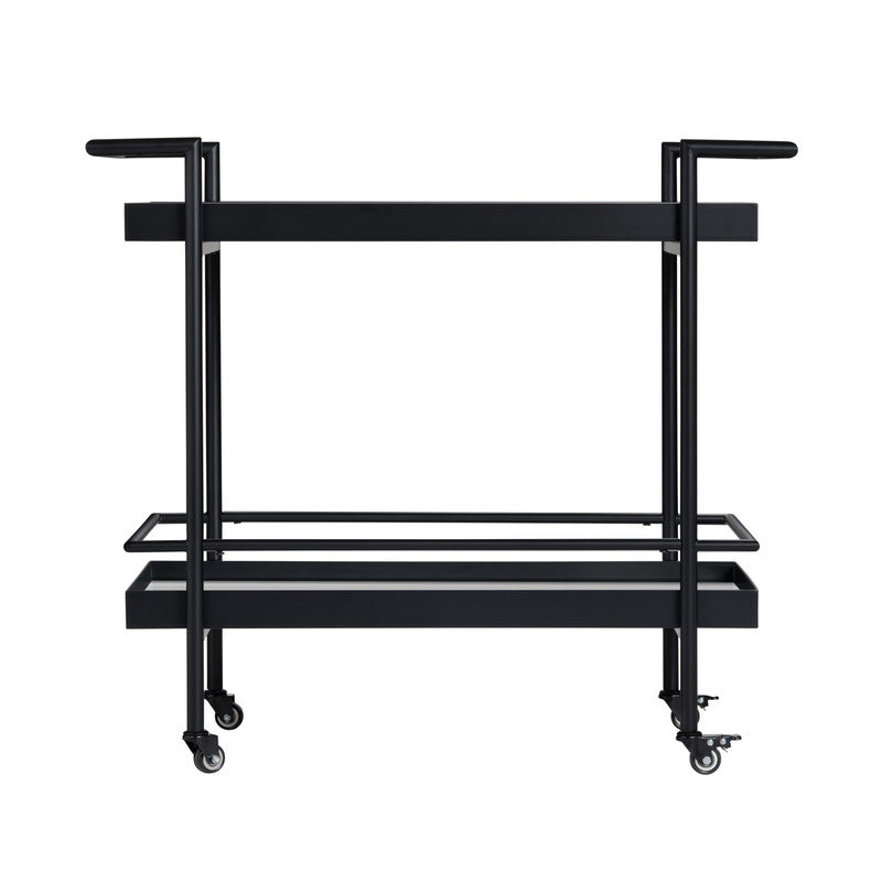 Durham Black/Clear Dining Cart by Crestview at Eve Furniture