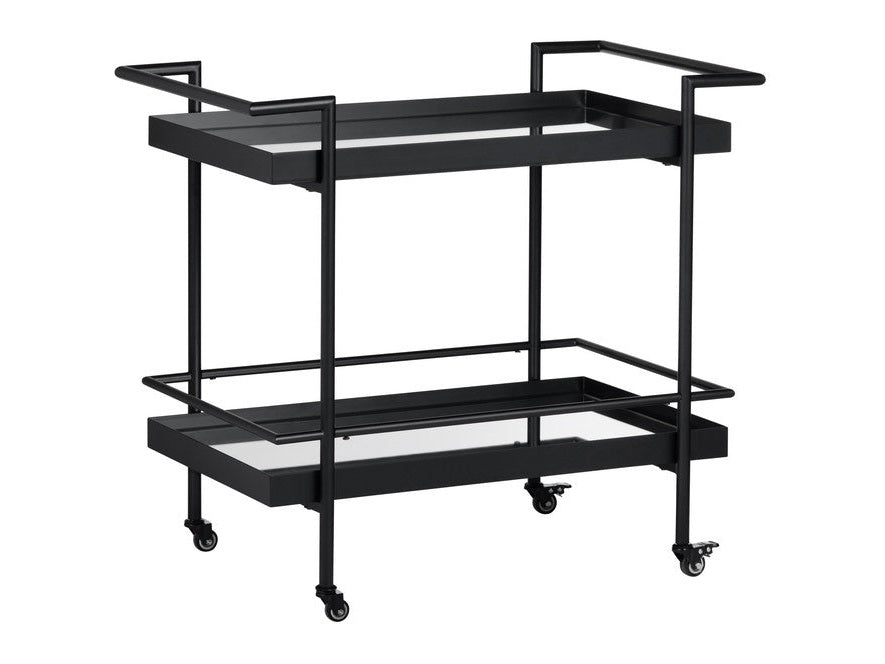 Durham Black/Clear Dining Cart by Crestview at Eve Furniture