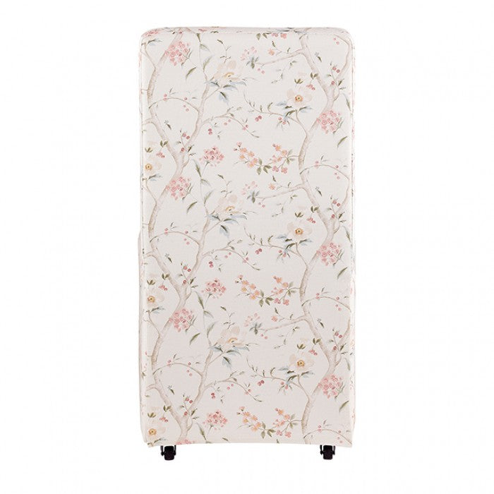 Durham Chinoiserie White/Pink Dining Chair by Furniture of America at Eve Furniture