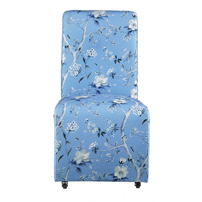 Durham Toile De Jouy Light Blue/White Dining Chair by Furniture of America at Eve Furniture