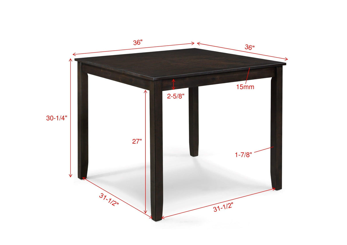 Durham Dark Brown 5-Piece Dining Set by Crown Mark at Eve Furniture