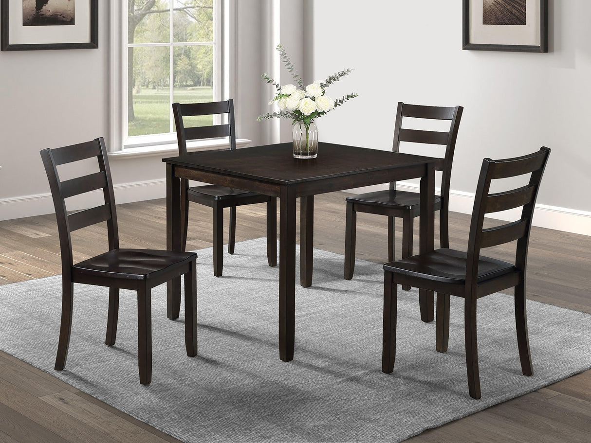 Durham Dark Brown 5-Piece Dining Set by Crown Mark at Eve Furniture