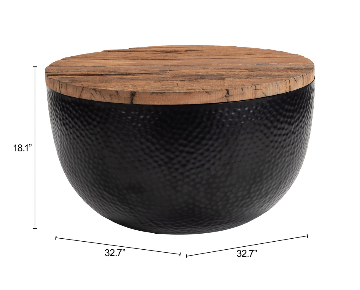 Duskan Natural & Black Storage Coffee Table by Zuomod at Eve Furniture