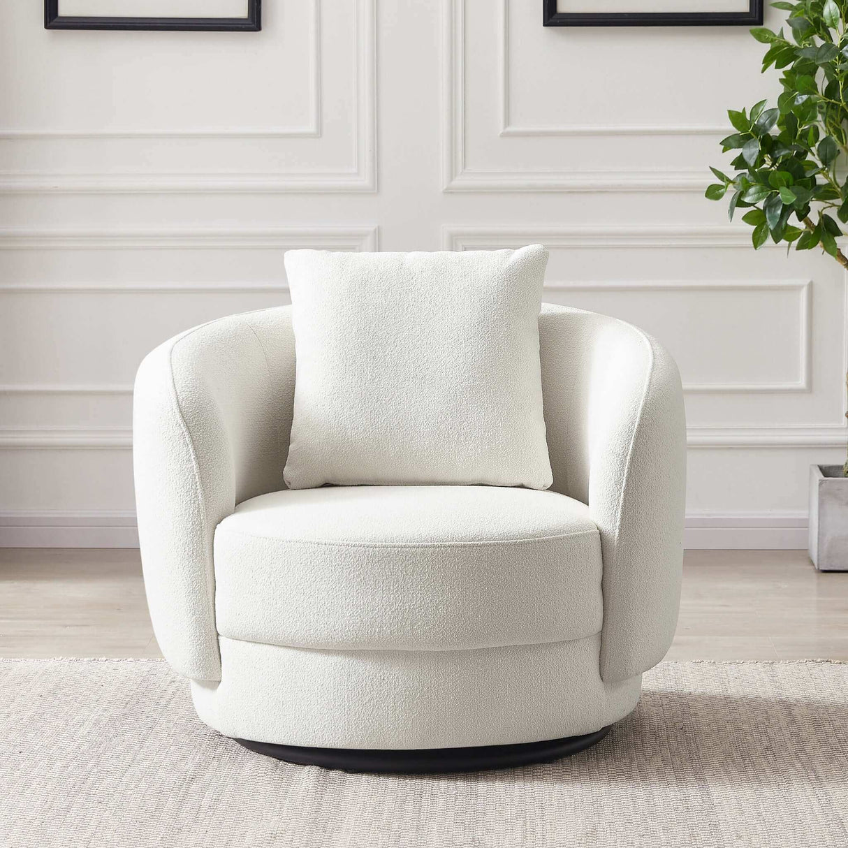 Dylan Beige Boucle Lounge Chair by Ashcroft Furniture at Eve Furniture