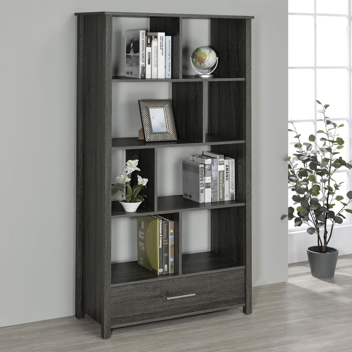Dylan Rectangular 8-Shelf Bookcase by Coaster at Eve Furniture