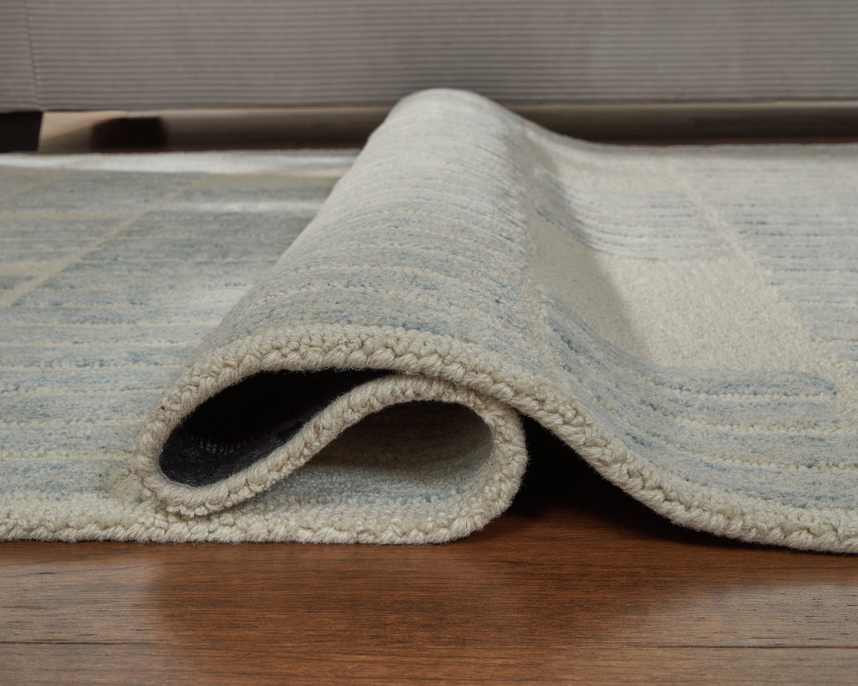 Dylanton Ivory/Blue Medium Rug by Ashley at Eve Furniture