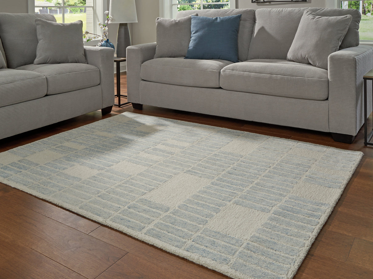 Dylanton Ivory/Blue Medium Rug by Ashley at Eve Furniture