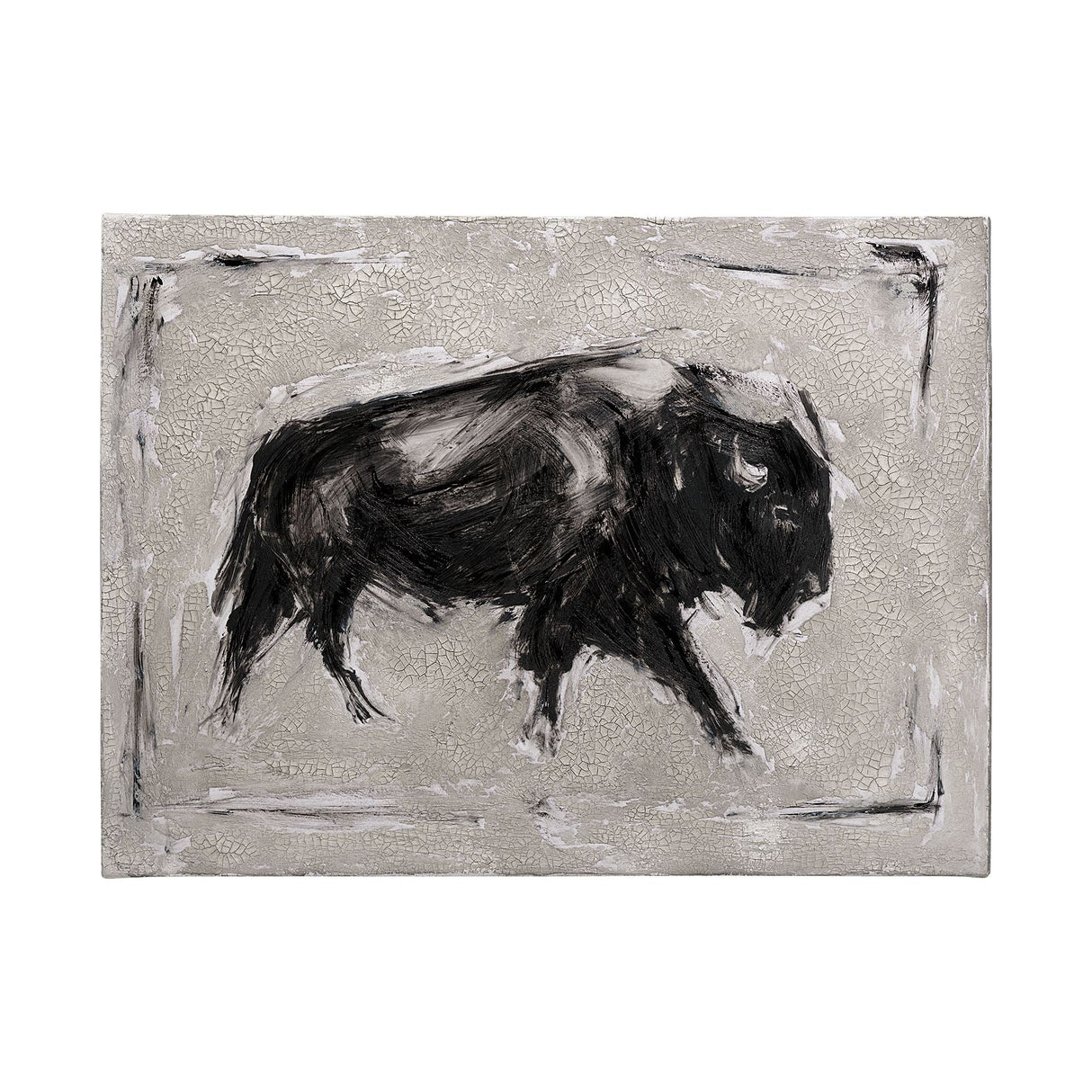 Dynamic Bison I by Ethan Harper a Hand Embellished Textured Canvas by Mercana at Eve Furniture