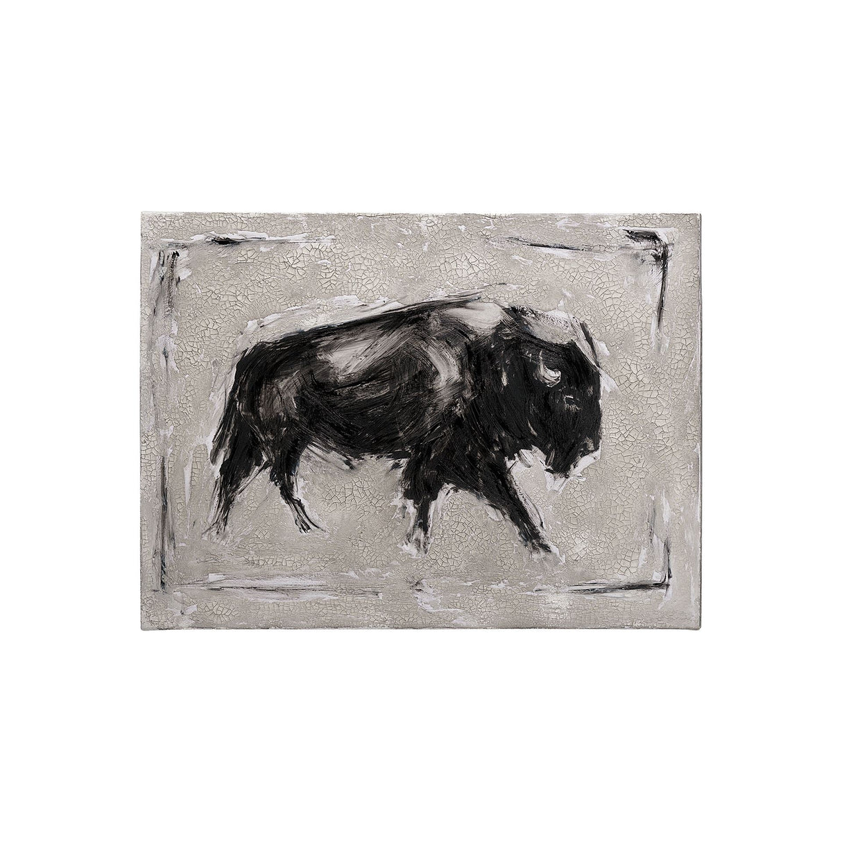 Dynamic Bison I by Ethan Harper a Hand Embellished Textured Canvas by Mercana at Eve Furniture