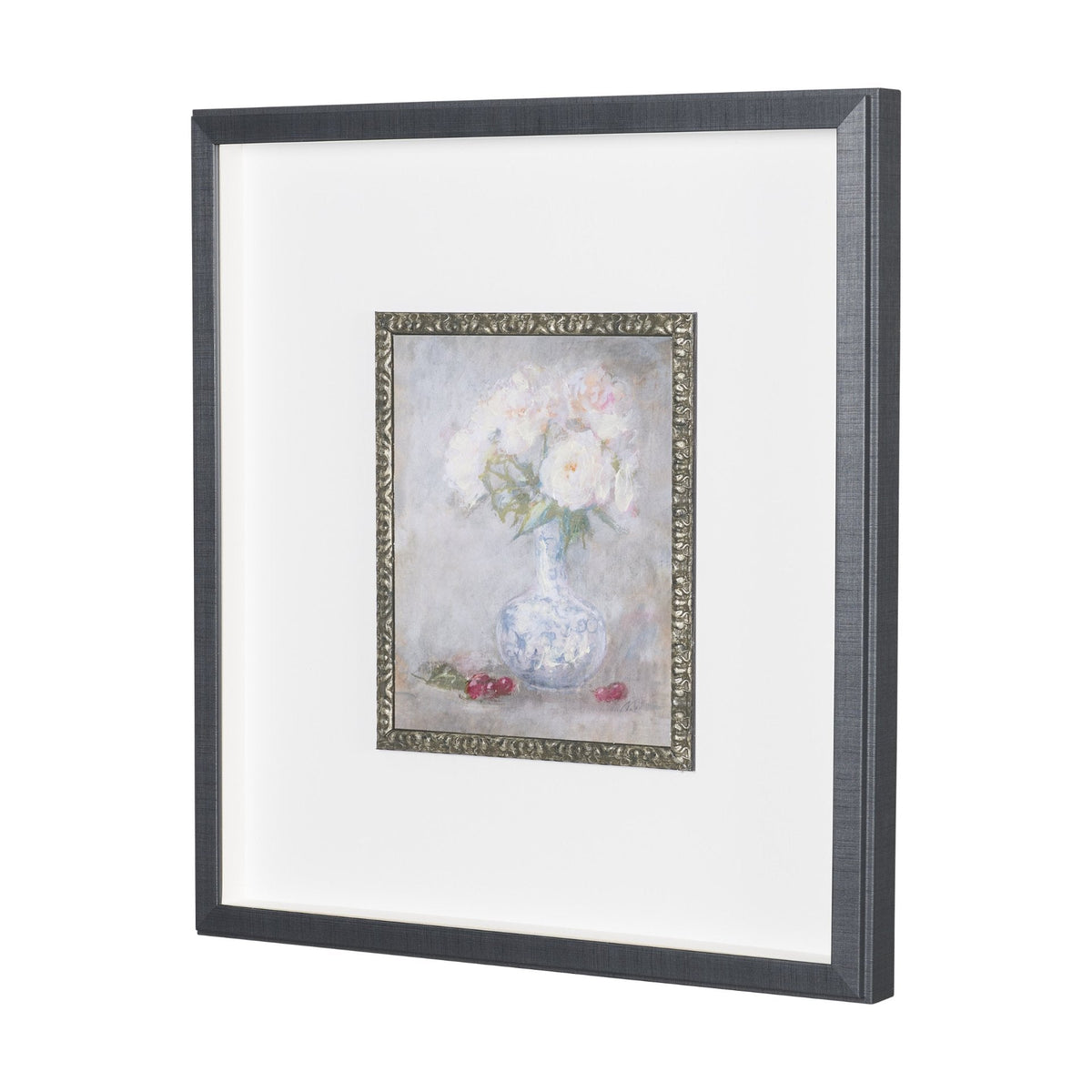 Dynasty Bloom II by Mercana Studio Hand-Embellished Textured Framed Artwork Matted under Glass by Mercana at Eve Furniture