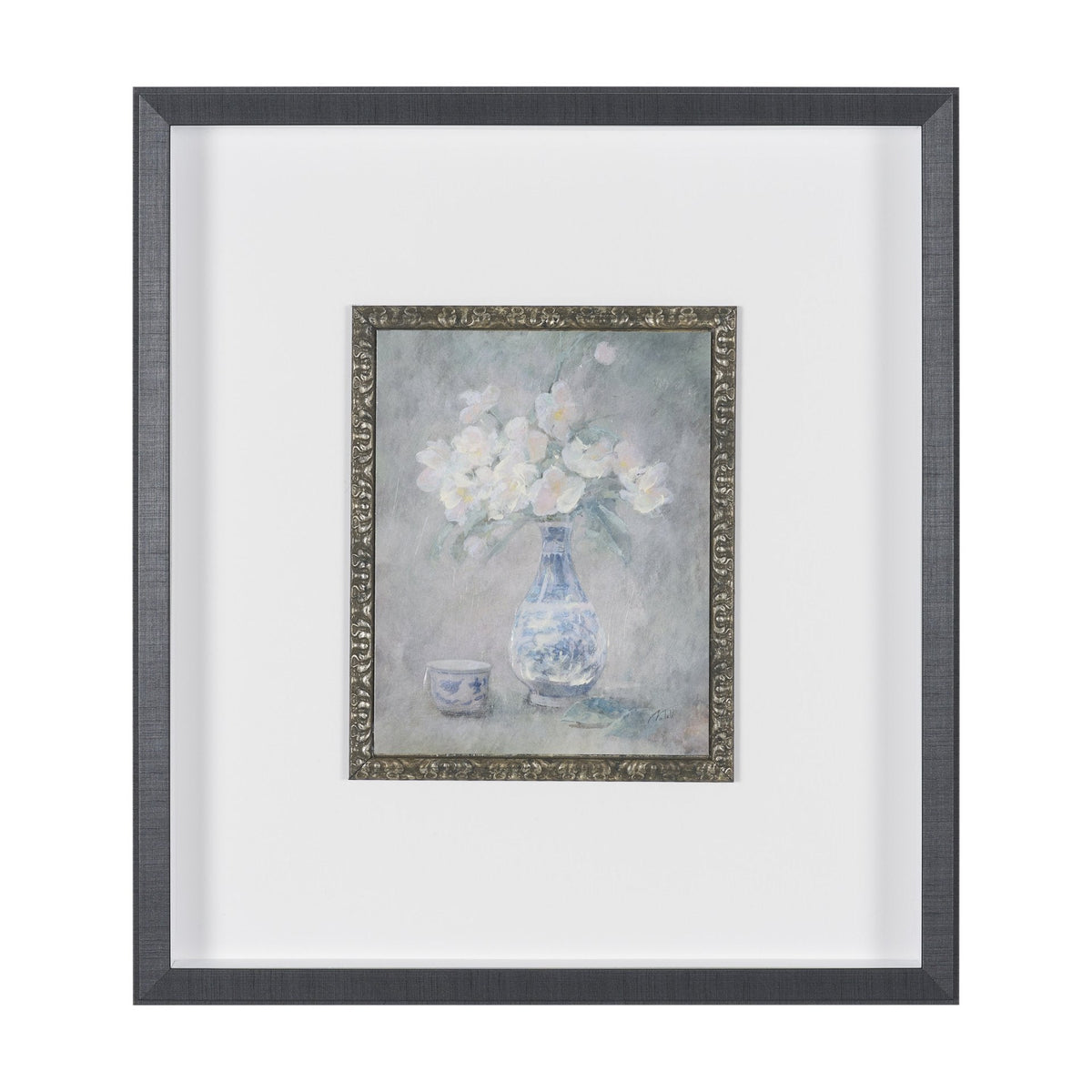 Dynasty Bloom III by Mercana Studio Hand-Embellished Textured Framed Artwork Matted under Glass by Mercana at Eve Furniture