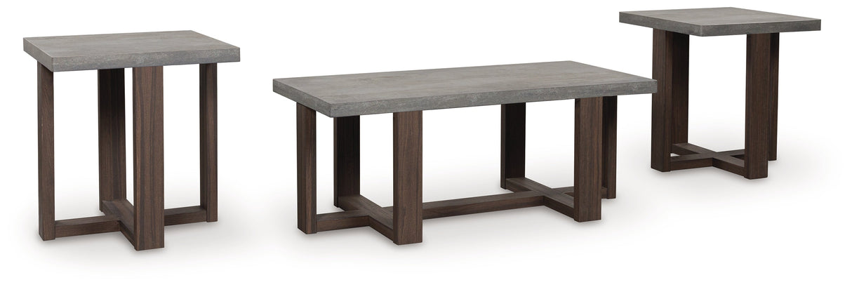 Dynnford Gray/Brown Table (Set of 3) by ASHLEY FURNITURE at Eve Furniture