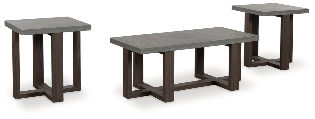 Dynnford Gray/Brown Table (Set of 3) by ASHLEY FURNITURE at Eve Furniture