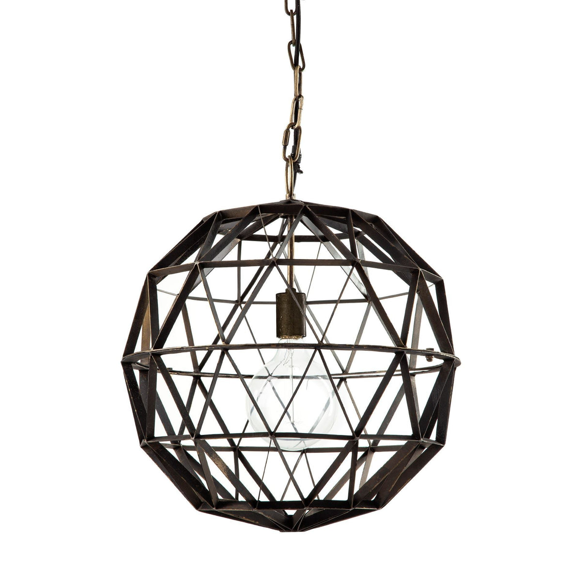 Dyson I Black Metal Triangular Orb Pendant Light by Mercana at Eve Furniture