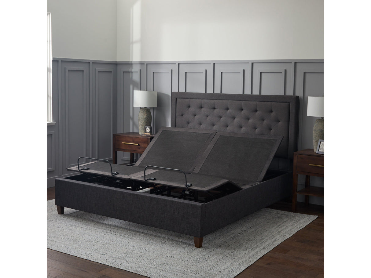E255 Charcoal Twin XL Adjustable Bed Base by Malouf at Eve Furniture