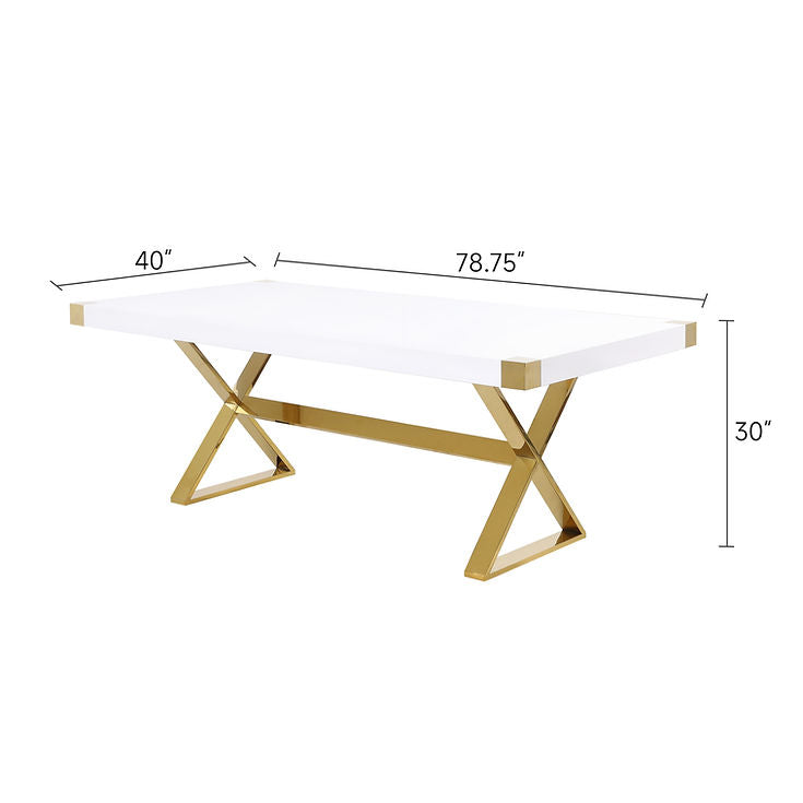 Adel 79" White Dining Table by New Era Innovations at Eve Furniture