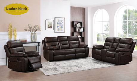 Reclining Brown Leather Sofa