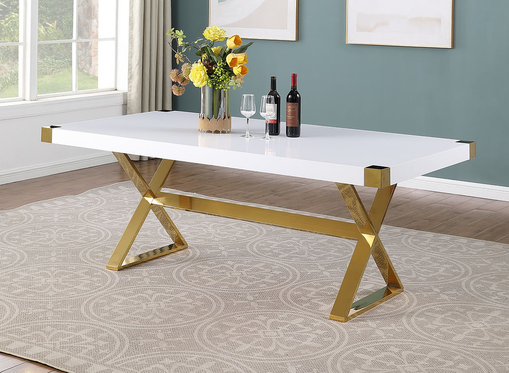Adel 79" White Dining Table by New Era Innovations at Eve Furniture