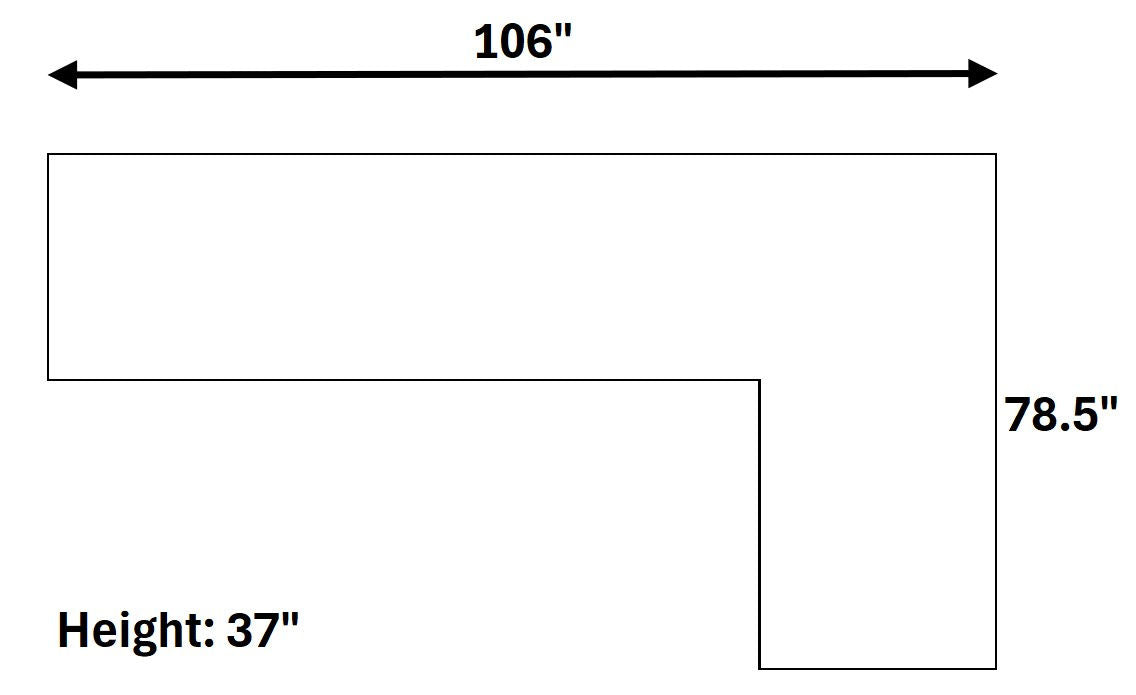 Kora Smoke 2-Piece Right Arm Facing (RAF) Sectional by New Era Innovations at Eve Furniture