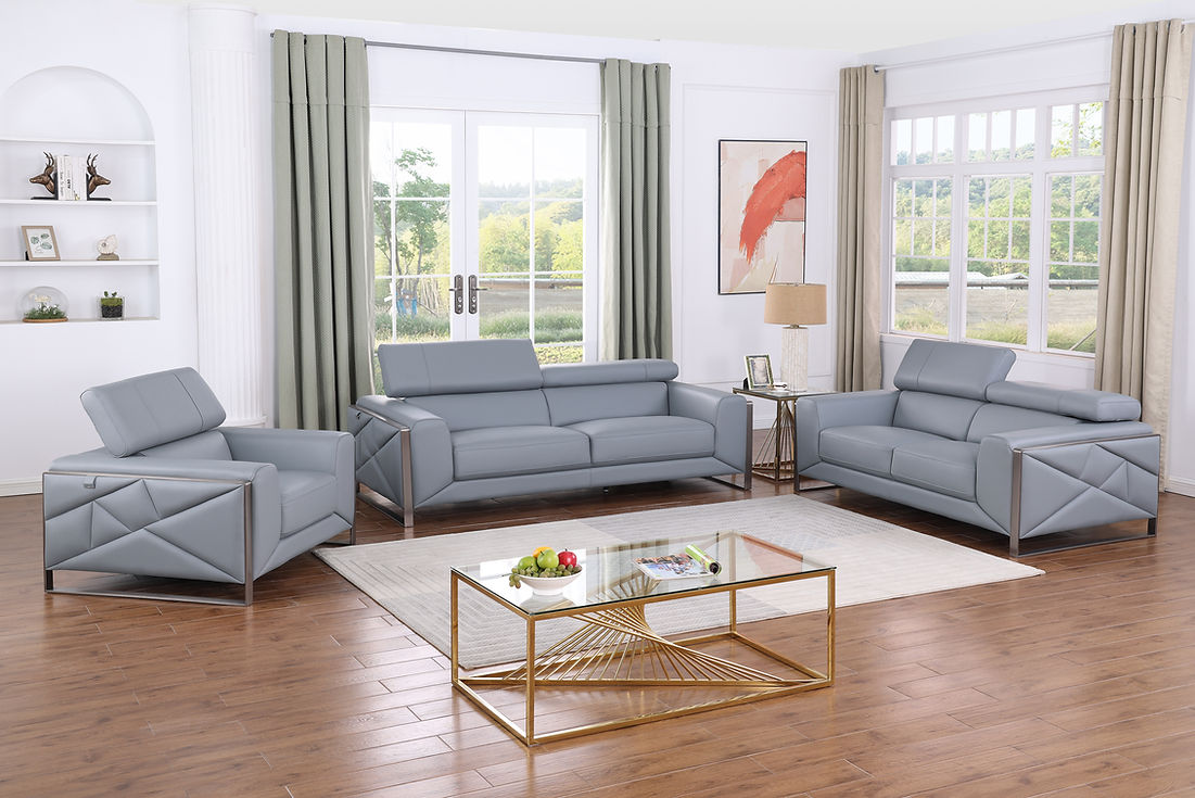 Giorgio Light Blue Living Room set by New Era Innovations at Eve Furniture