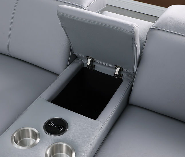 Franco Light Blue 6-Piece 2 Power Reclining Sectional by New Era Innovations at Eve Furniture