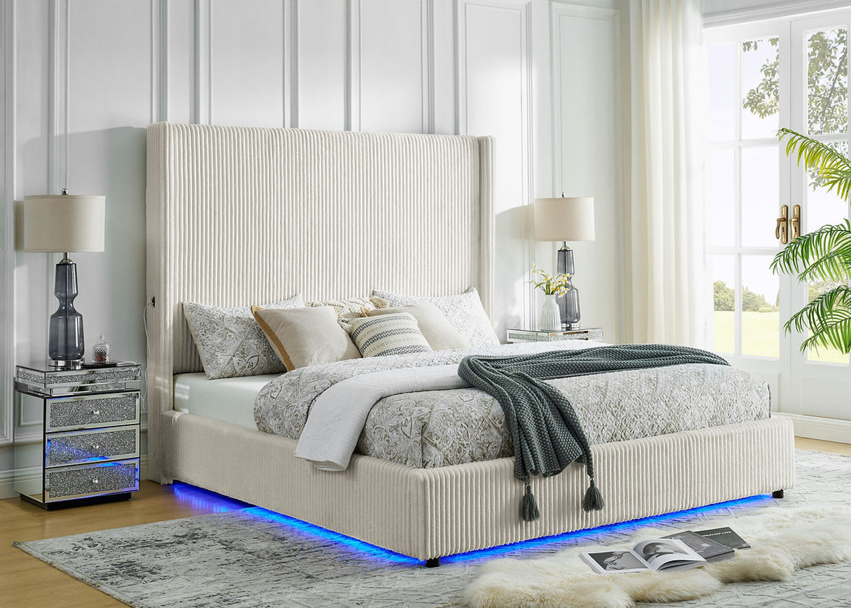 Belinda White King Platform Bed by New Era Innovations at Eve Furniture