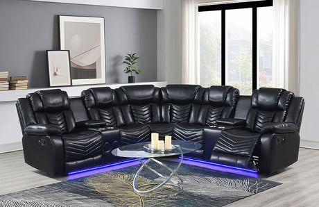 S2021 Lucky Charm Sectional (Black) - Eve Furniture
