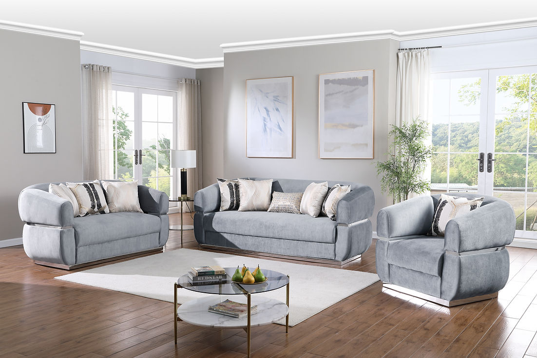 Carmela Grey Living Room Set by New Era Innovations at Eve Furniture