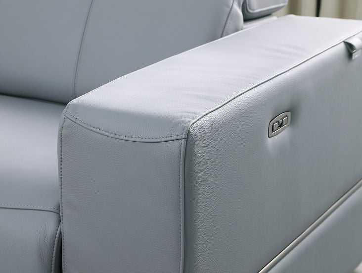 Franco Light Blue 6-Piece 2 Power Reclining Sectional by New Era Innovations at Eve Furniture