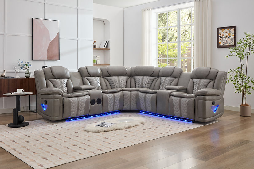 Innova Grey Reclining Sectional by New Era Innovations at Eve Furniture