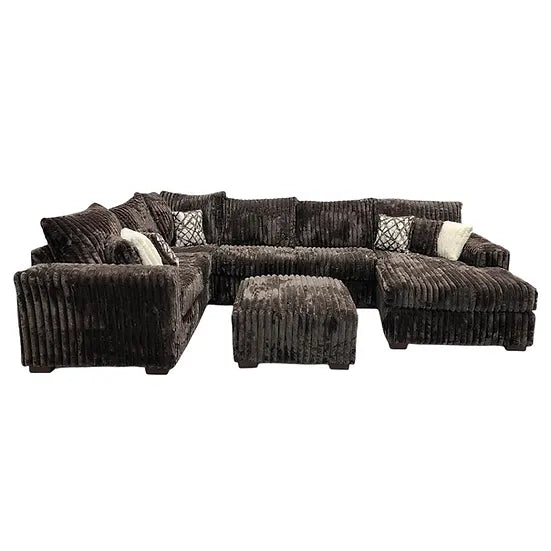Texan Chocolate 4-Piece Right Arm Facing (RAF) Sectional by New Era Innovations at Eve Furniture