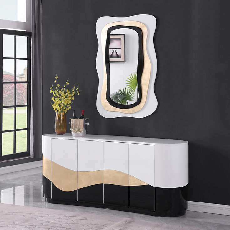 Nimbus White/Black Console Table by New Era Innovations at Eve Furniture