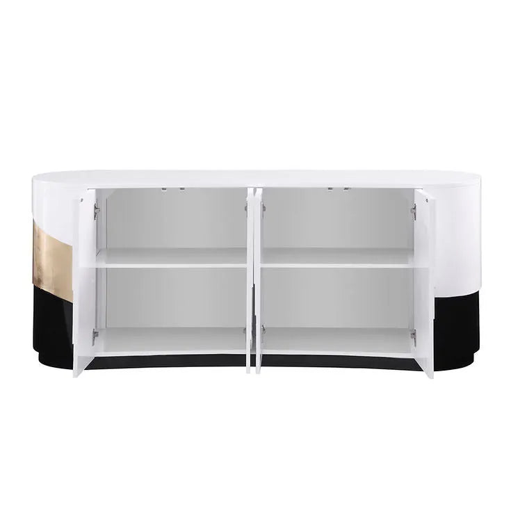 Nimbus White/Black Console Table by New Era Innovations at Eve Furniture