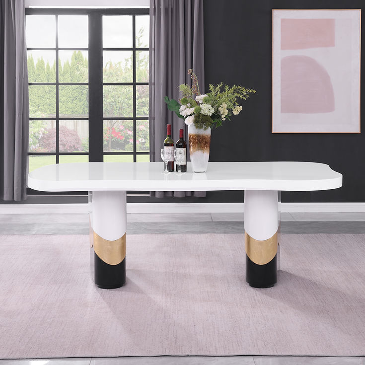 Orion White/Black 7-Piece Dining Room Set by New Era Innovations at Eve Furniture