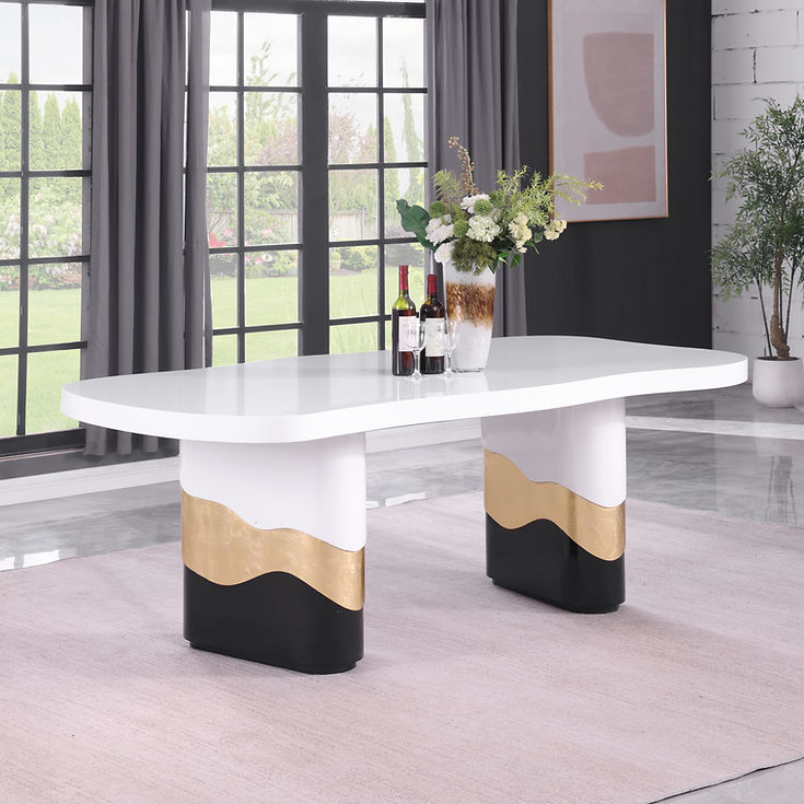 Orion White/Black 7-Piece Dining Room Set by New Era Innovations at Eve Furniture