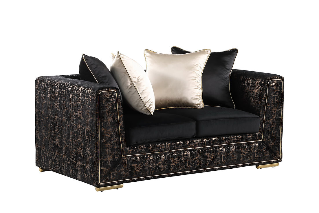 Konya Velvet Black Living Room Set by New Era Innovations at Eve Furniture