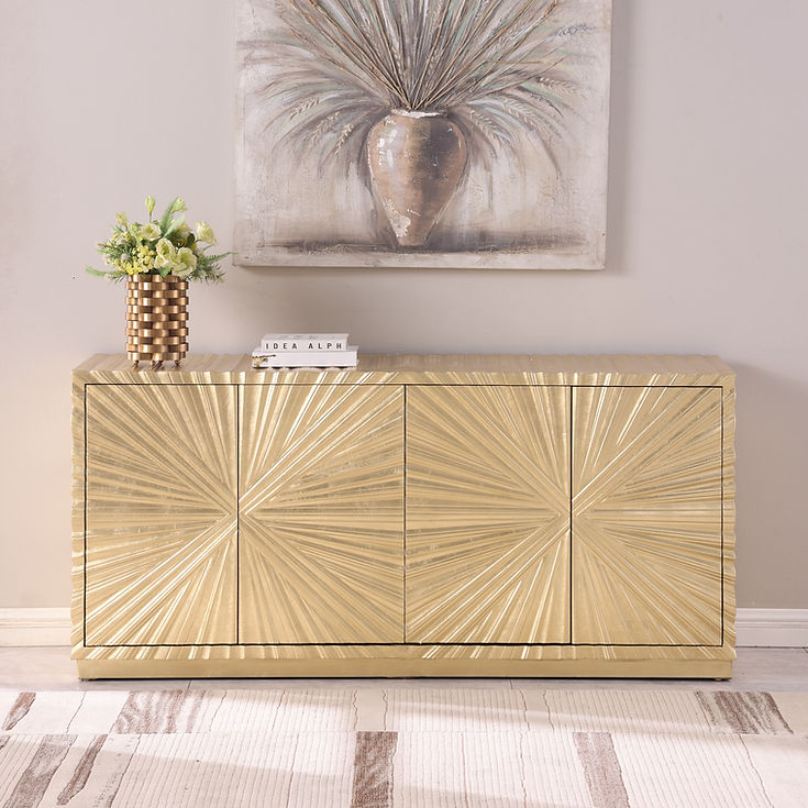 Helios Gold Leaf Console Table by New Era Innovations at Eve Furniture