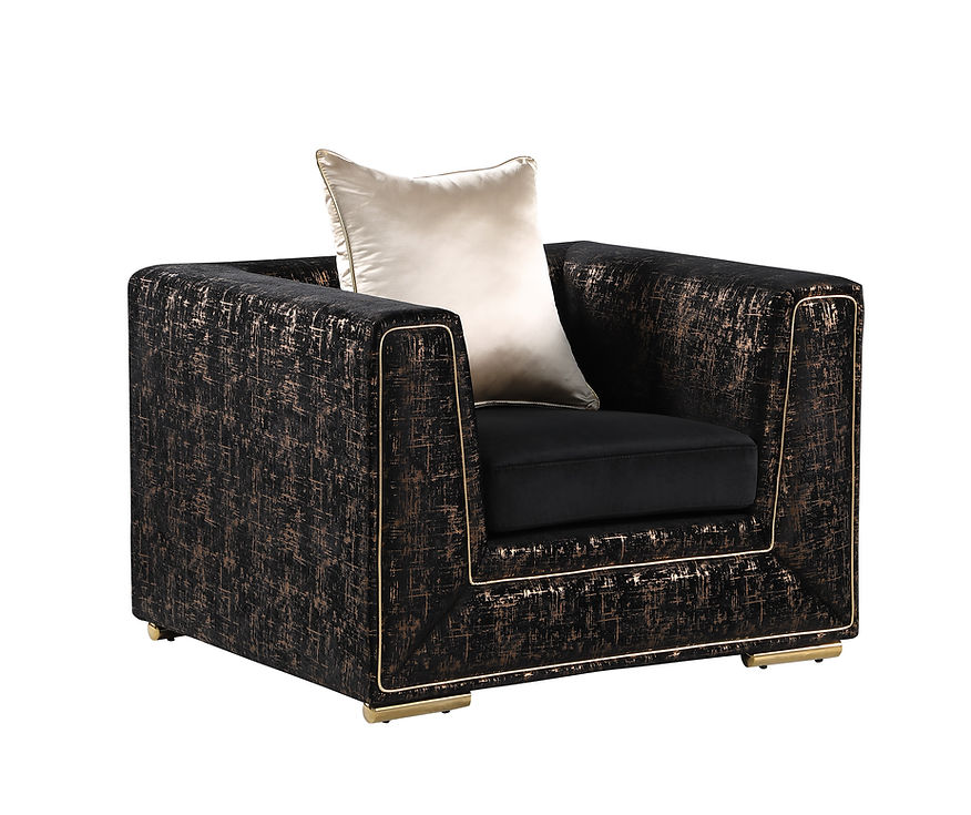 Konya Velvet Black Living Room Set by New Era Innovations at Eve Furniture