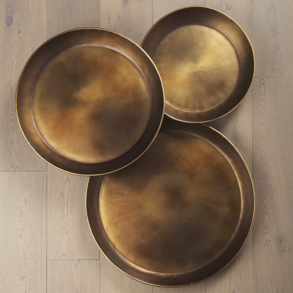 Eagan 24.0L x 24.0W x 2.0H Brass Aluminium Tray Large by Mercana at Eve Furniture