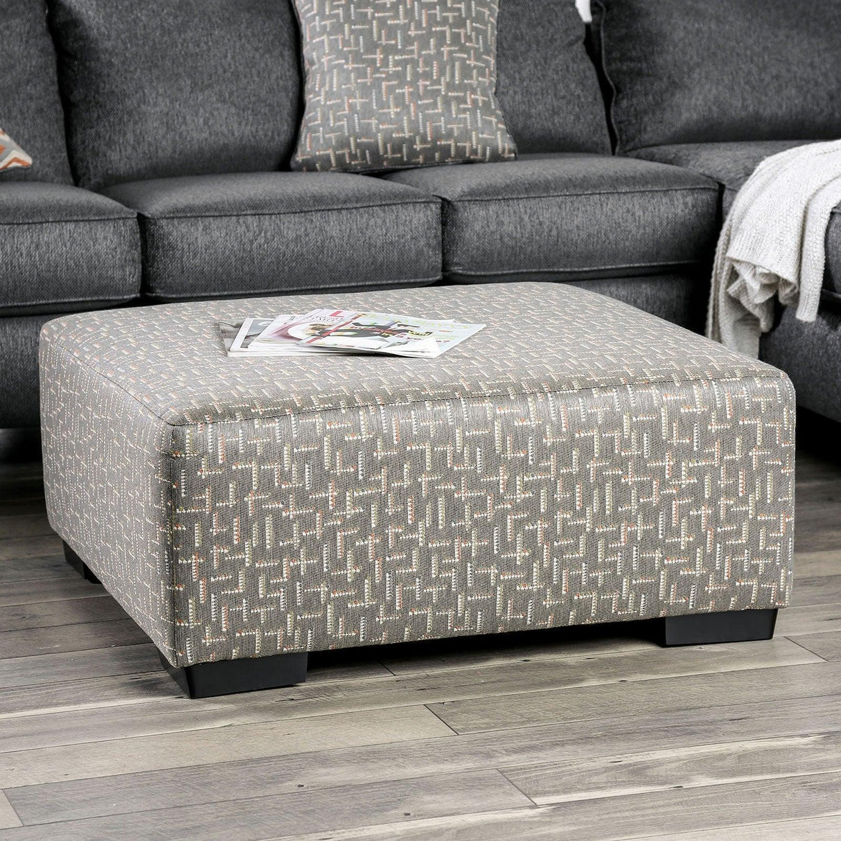 Earl Gray Ottoman by Furniture of America at Eve Furniture