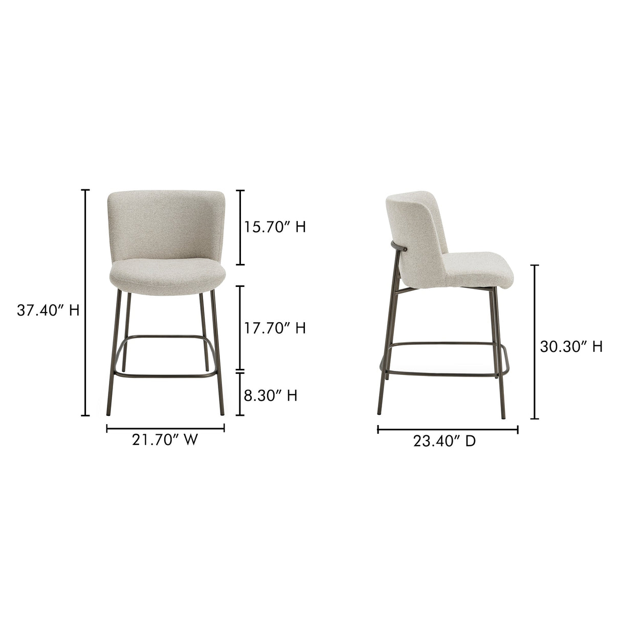 Early Beige Counter Stool by Moe's Home at Eve Furniture