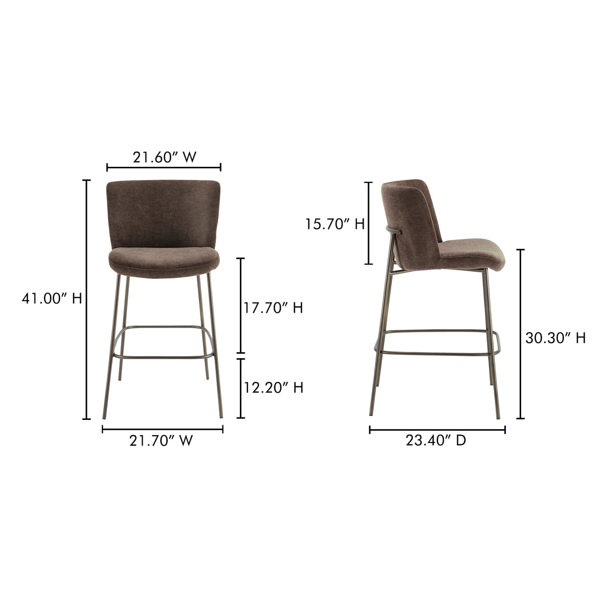 Early Dark Brown Bar Stool by Moe's Home at Eve Furniture