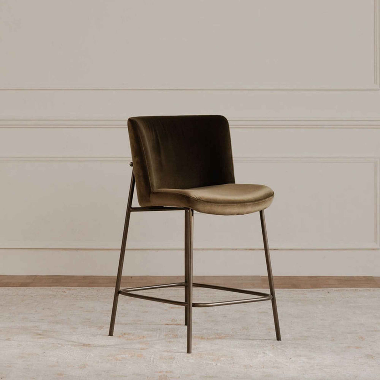 Early Green Bar Stool Faux Mohair by Moe's Home at Eve Furniture