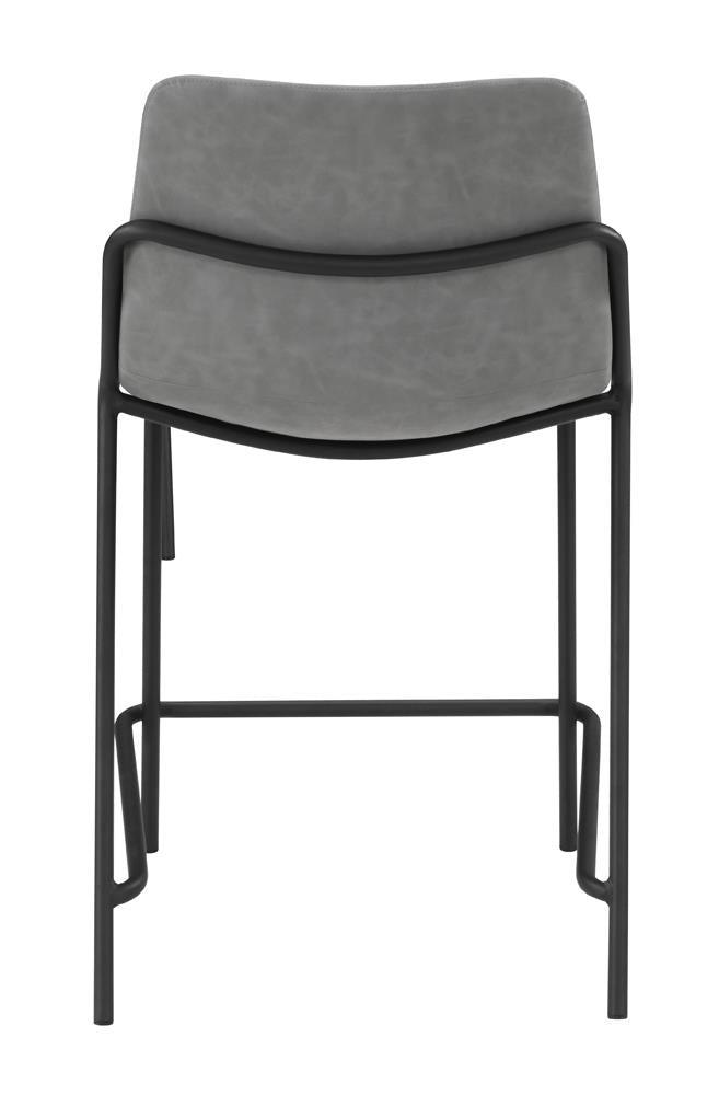 Earnest Gray/Black Solid Back Upholstered Counter Height Stools, Set of 2 by Coaster at Eve Furniture